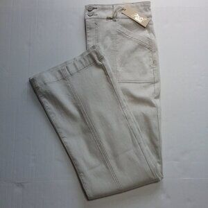 Jewel Badgley Mischka Off White High Rise Flare Jeans